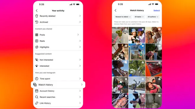 Instagram, Reels’ler için izleme geçmişi bölümünü devreye aldı